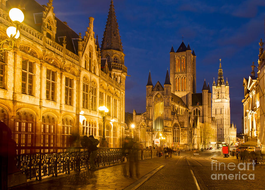 Nichlas church and Belfry tower of  Ghent Photograph by Anastasy Yarmolovich
