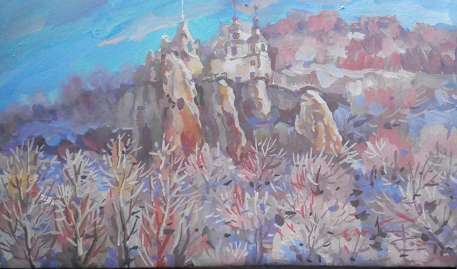 Montagnes Painting - Nicholas Church donnant sur le balcon de la mort. by Vladimir Trutko