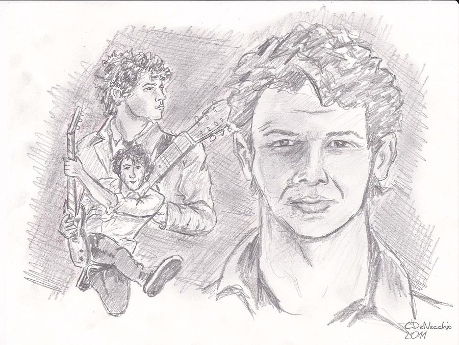 Nick Jonas Drawing by Chris DelVecchio