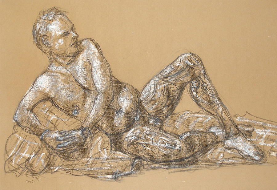 Nick Reclining Drawing by Donelli  DiMaria