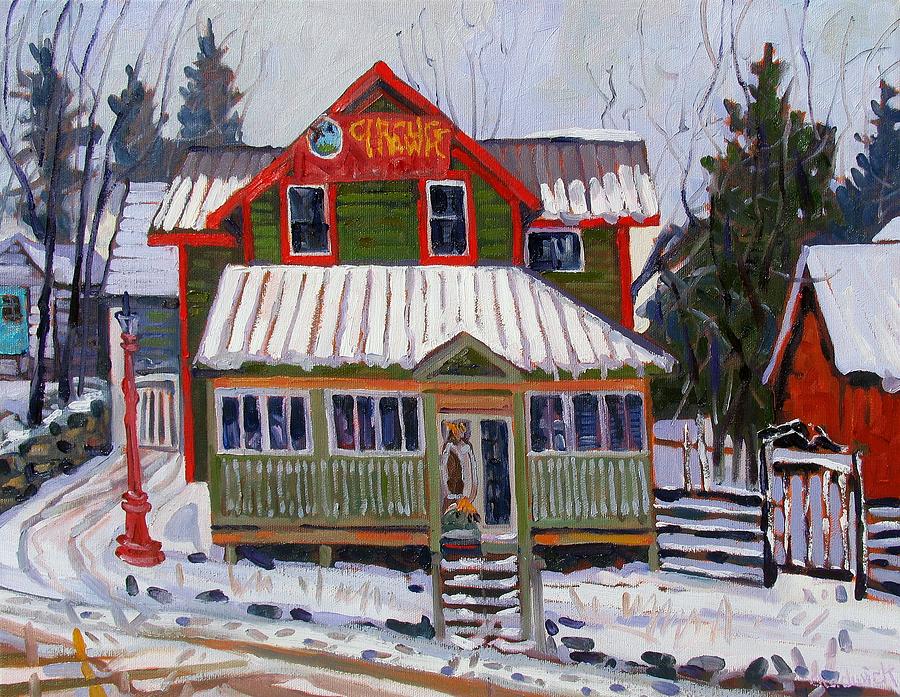 Winter Painting - Nickles Front Yard by Phil Chadwick