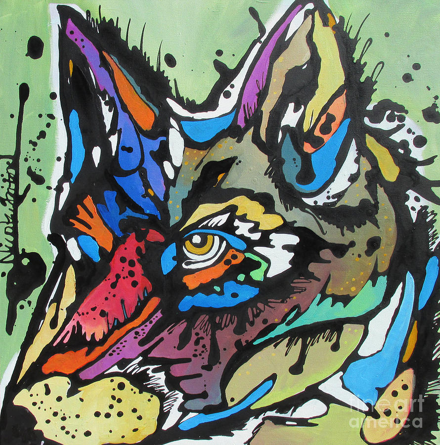 Nico the Coyote Painting by Nicole Gaitan