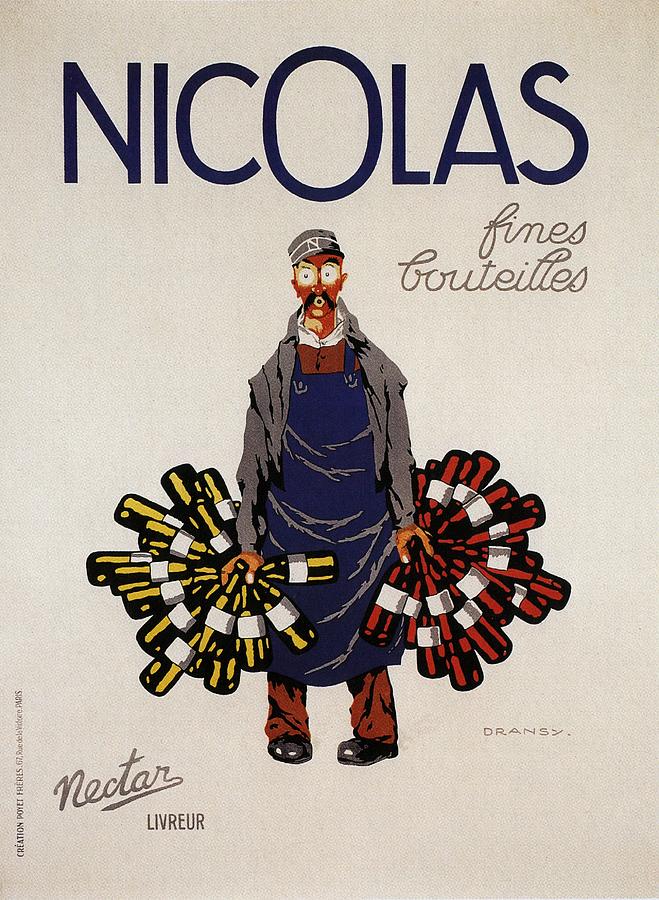 Nicolas Fines Bouteilles - Beverages - Vintage Advertising Poster Mixed Media by Studio Grafiikka