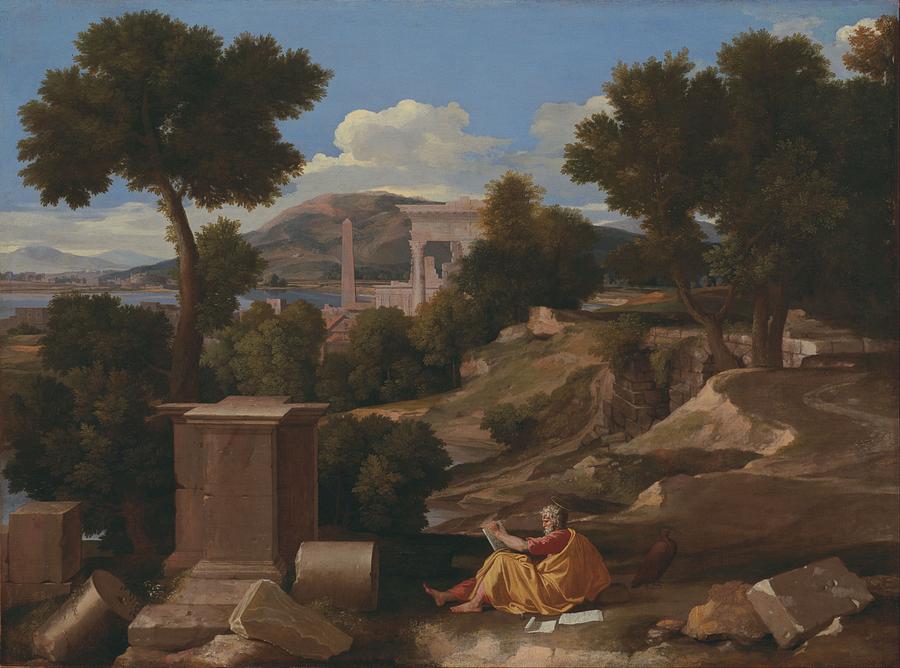 Nicolas Poussin French 15941665 Landscape with Saint John on Patmos 1640 Painting by Celestial Images
