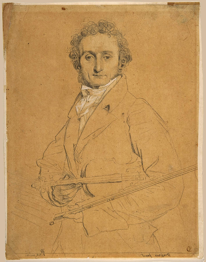 Nicolo Paganini Drawing by Jean-Auguste-Dominique Ingres
