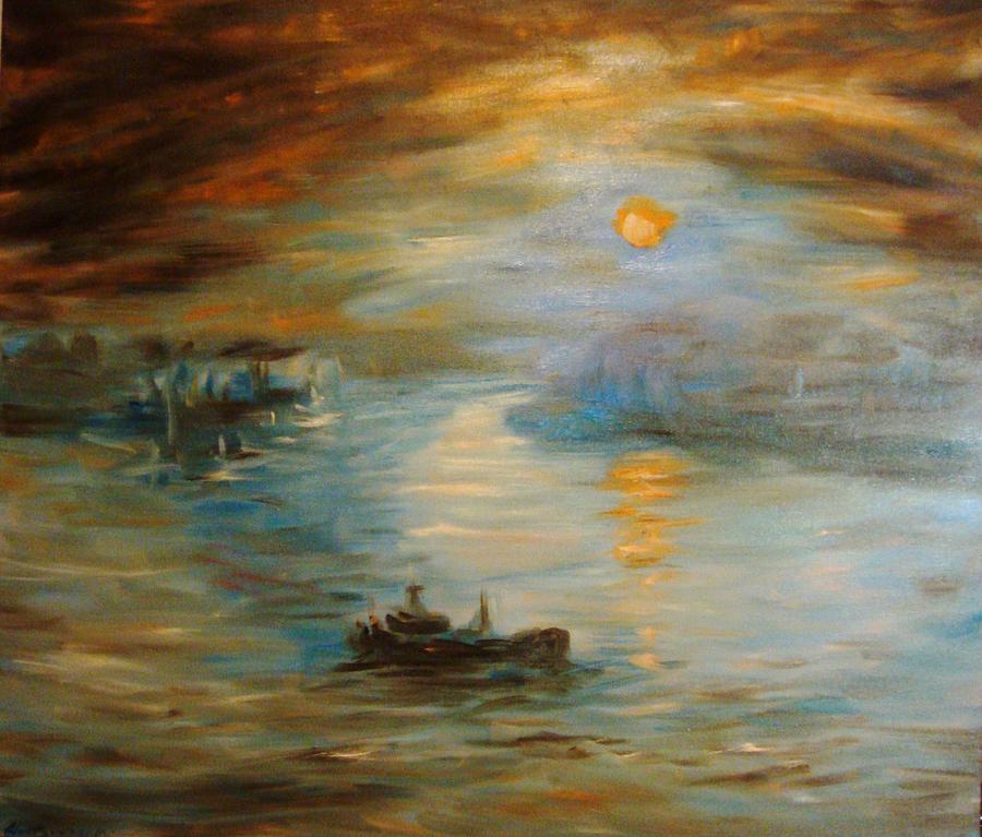 Nida Painting - Nida Harbor by Alexander Bukhanov