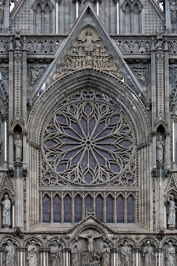 Nidaros Cathedral Stone Ornaments Photograph by Aivar Mikko