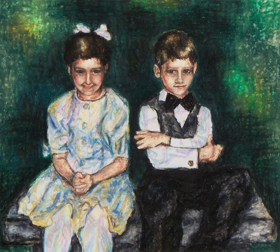 Niece and Nephew at the Wedding Painting by Laurie Tietjen