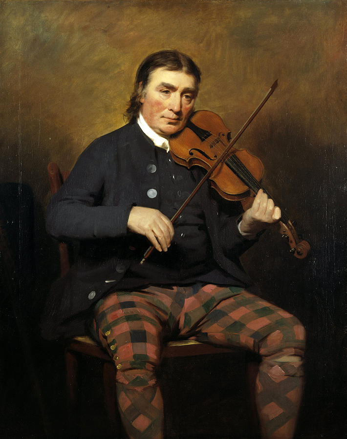 Niel Gow . Violinist and composer Painting by Henry Raeburn