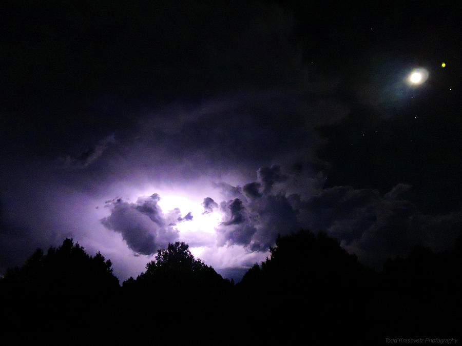 Nighscape and Lightning Photography Photograph by Todd Krasovetz