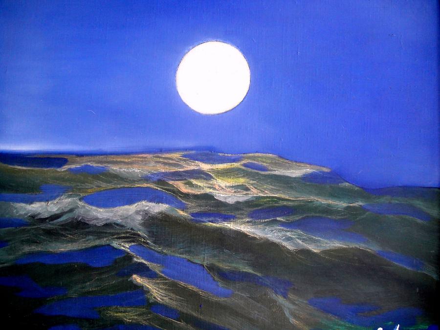 Night on the sea Painting by Adalardo Nunciato  Santiago