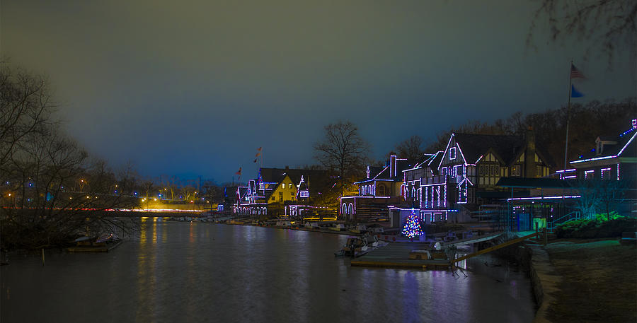 Night at Boathouse Row Photograph by Bill Cannon