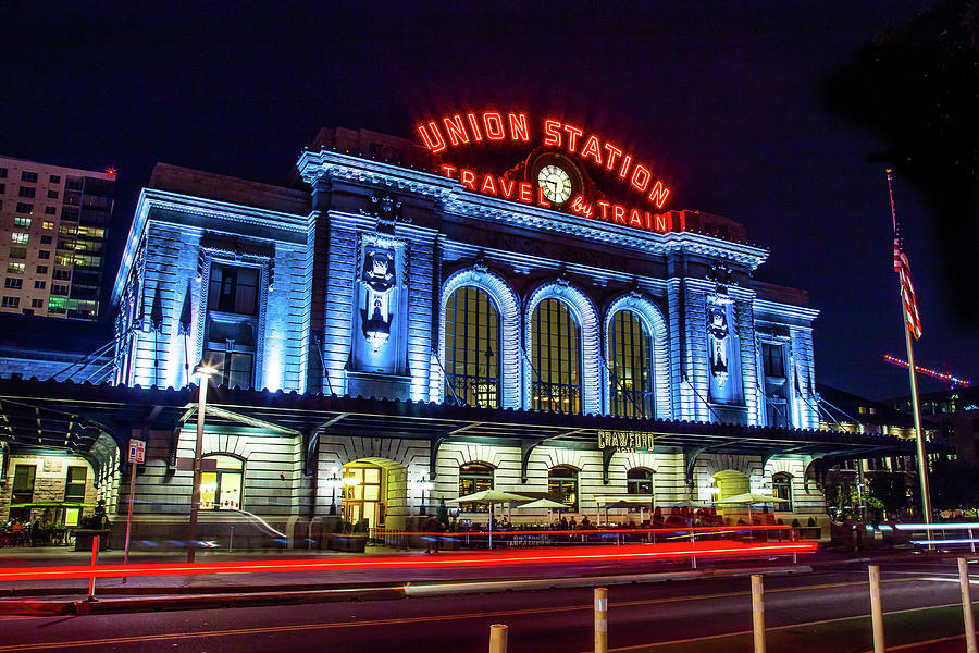 Night At Denver Union Station Photograph by Steven Bateson - Fine Art ...