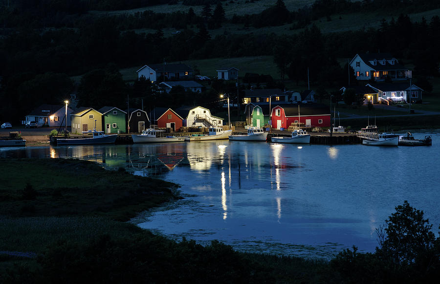 Night at French River Harbour, PEI Photograph by Rob Huntley
