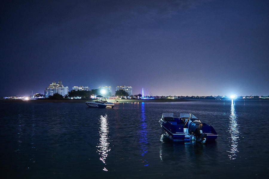 Emirates Photograph - Night at Hilton Al Hamra Beach and Golf Resort at Ras al Khaimah by Jouko Lehto