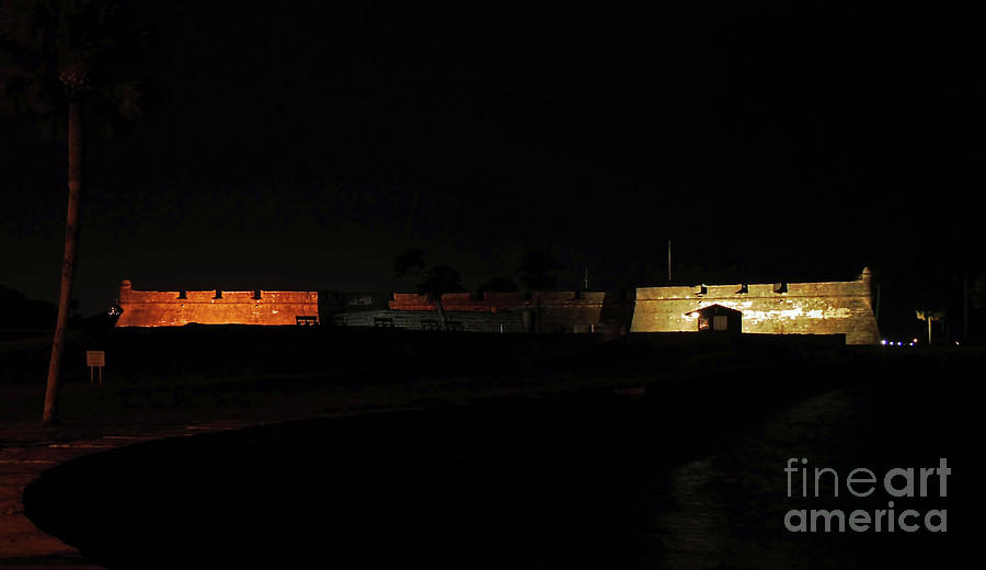 Night At The Castillo De San Marcos Photograph by D Hackett