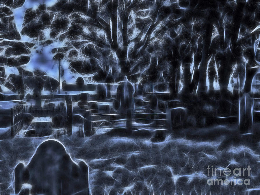 Night At The Cemetery Digital Art by D Hackett