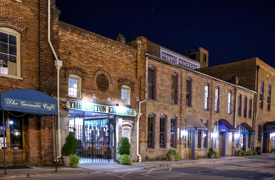 Brick Photograph - Night At The Cotton Exchange by Greg and Chrystal Mimbs