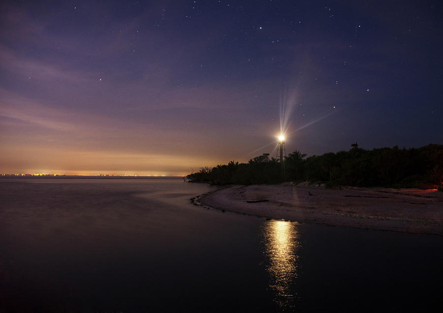 Lighthouse Photograph - Night At The Sanibel Lighthouse by Greg and Chrystal Mimbs