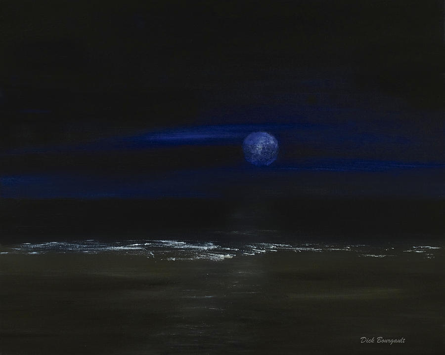 Night at the Shore Painting by Dick Bourgault