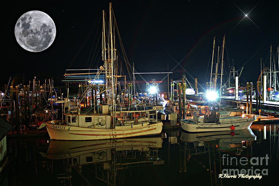 Night at the Steveston Docks Photograph by Randy Harris
