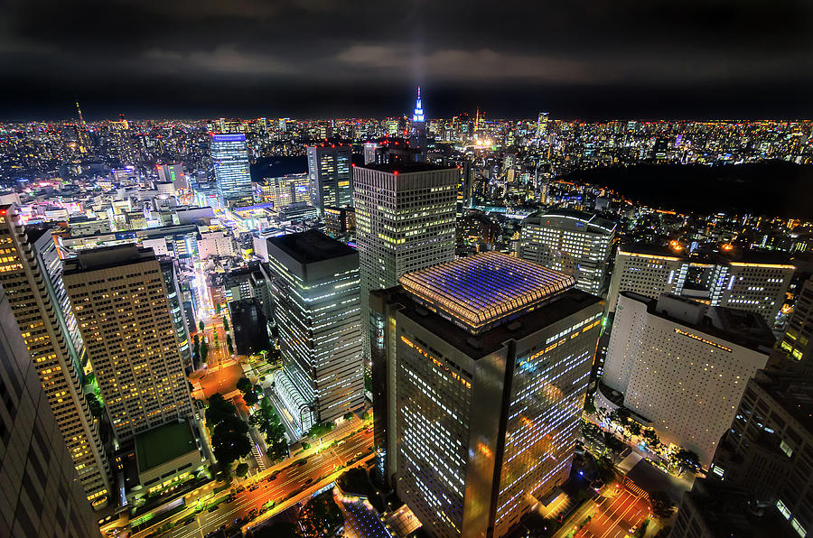 Cityscape Photograph - Night at Tokyo Metropolitan Government Building by Craig Szymanski