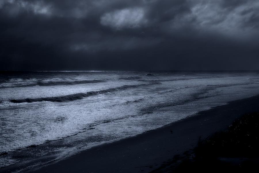 Night Beach - Jersey Shore Photograph by Angie Tirado