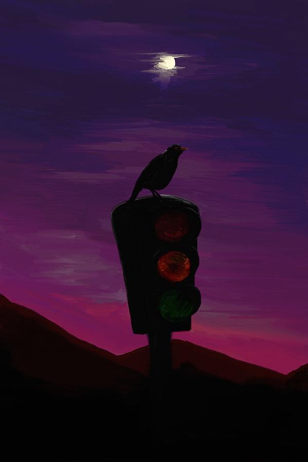 Mountain Painting - Night Bird by Michael Guy