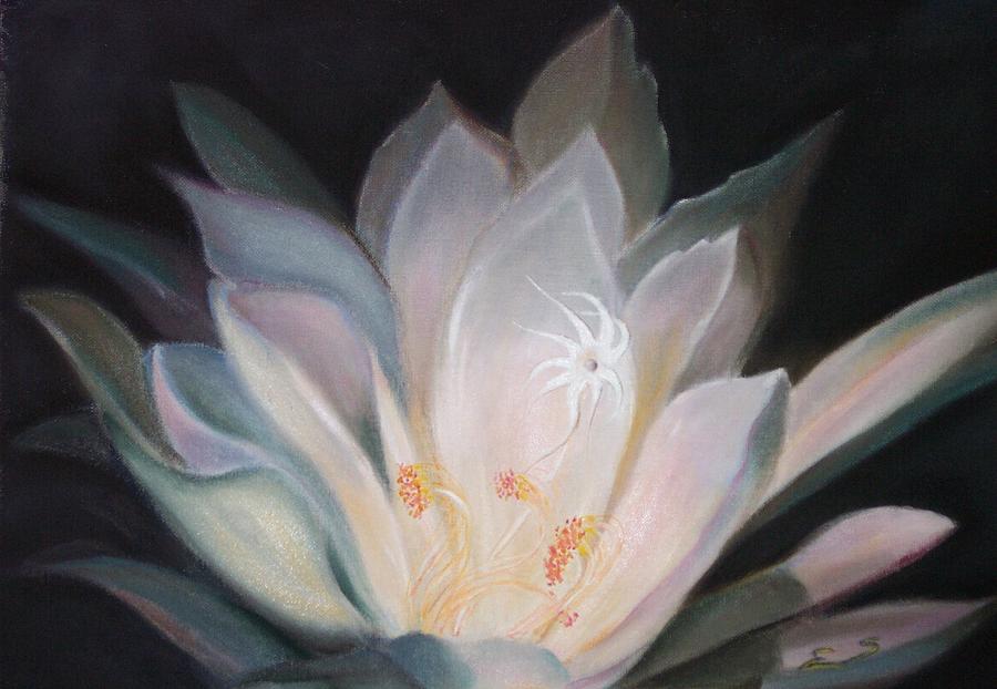 Flowers Still Life Painting - Night bloom by Janine Shideler