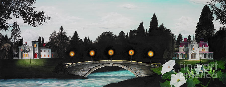 Night Bridge Painting by Melissa A Benson