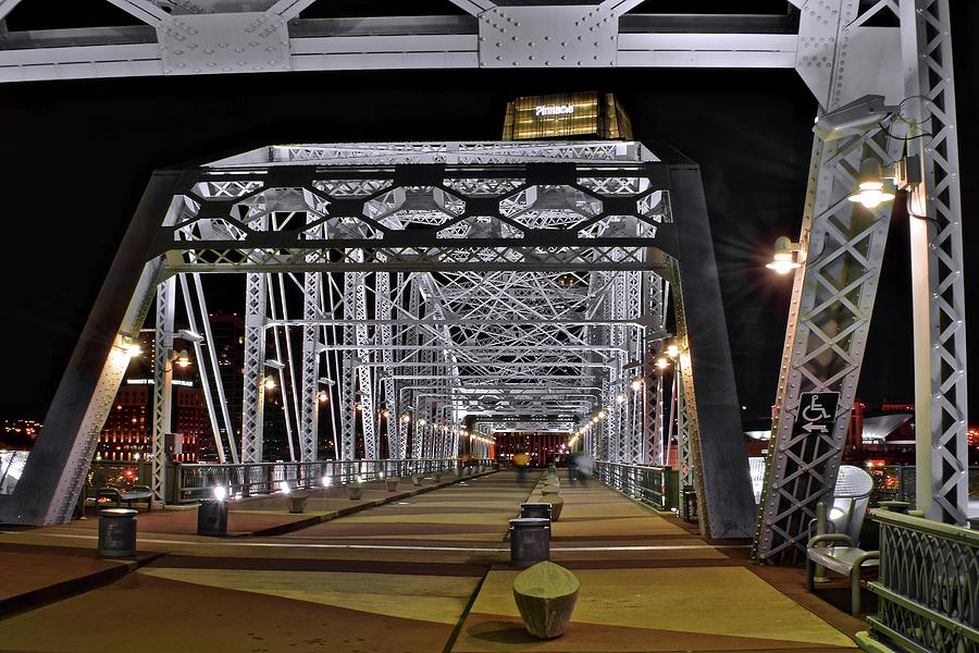 Night Bridge View in Nashville Photograph by Frozen in Time Fine Art Photography