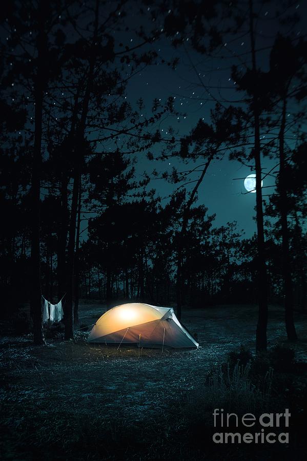Nature Photograph - Night Camping by Carlos Caetano