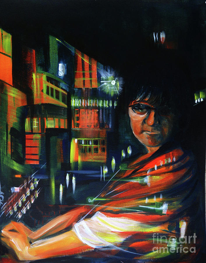 Night City.Self Portrait Painting by Anna  Duyunova