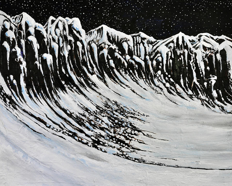Night cliffs Painting by Stevyn Llewellyn