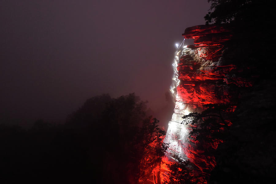 Night Climbing In The Fog Photograph