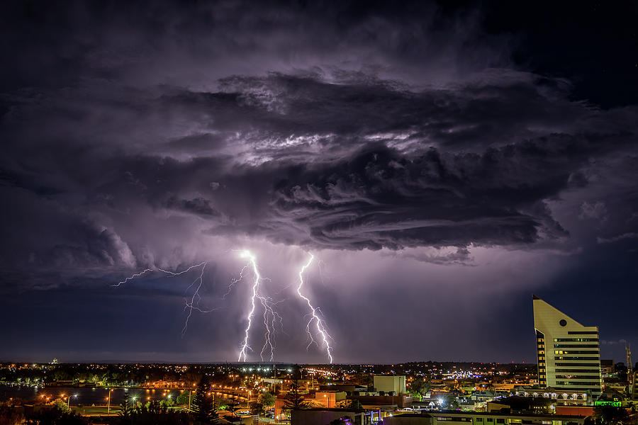 Night Clouds and Lightning Photograph by Robert Caddy