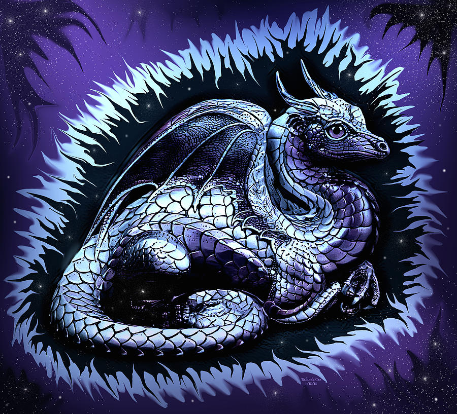 Night Dragon Digital Art by Artful Oasis