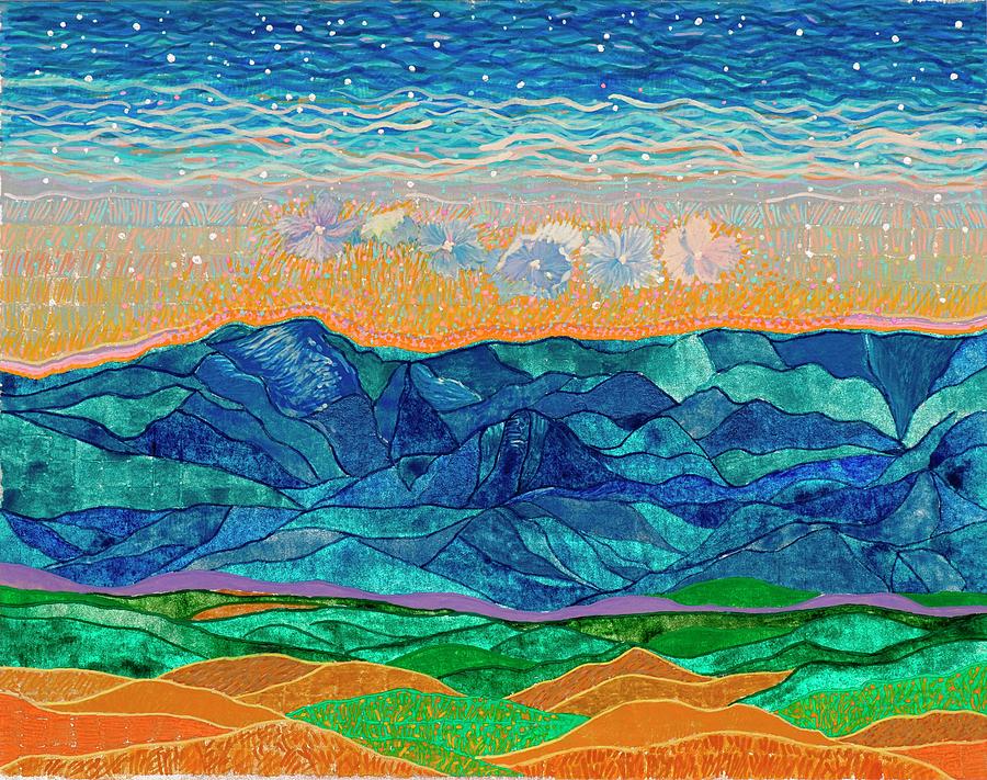 Night Falls, Day Breaks Painting by Sandy Thurlow
