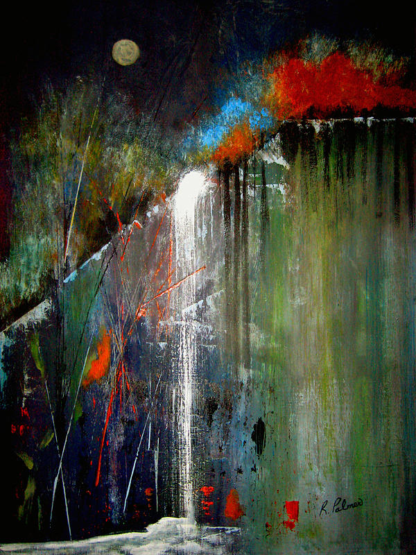 Abstract Painting - Night Falls by Ruth Palmer