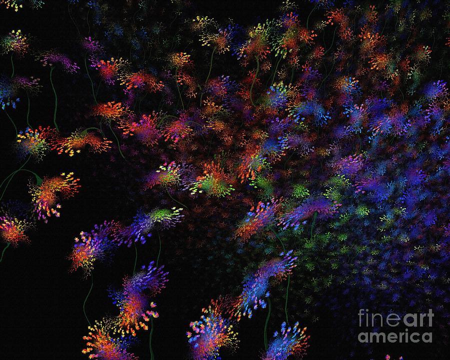 Abstract Painting - Night Flowers by Greg Moores