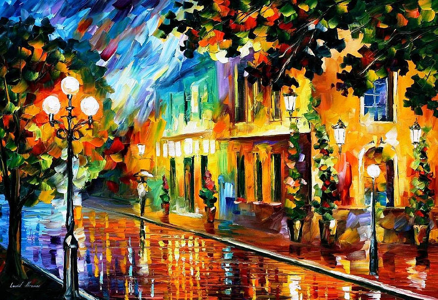Night Flowers - Palette Knife Oil Painting On Canvas By Leonid Afremov ...