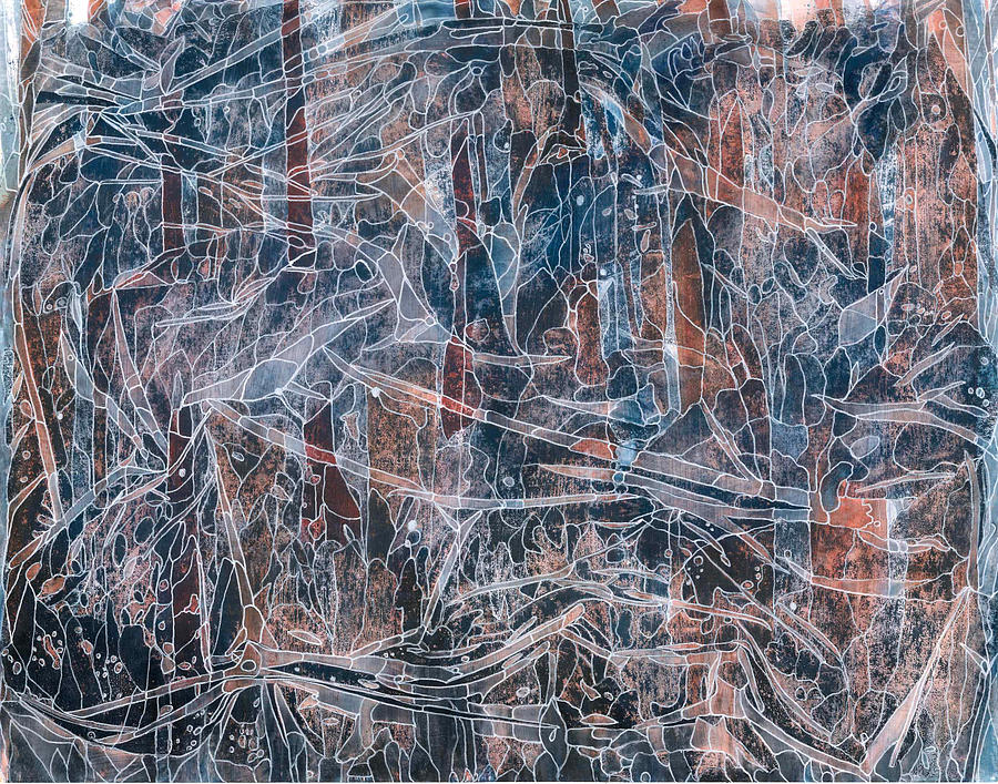 Forest Painting - Night Forest 1 by Katie Ree Forest Painting - Night Forest 1 by Katie Ree
