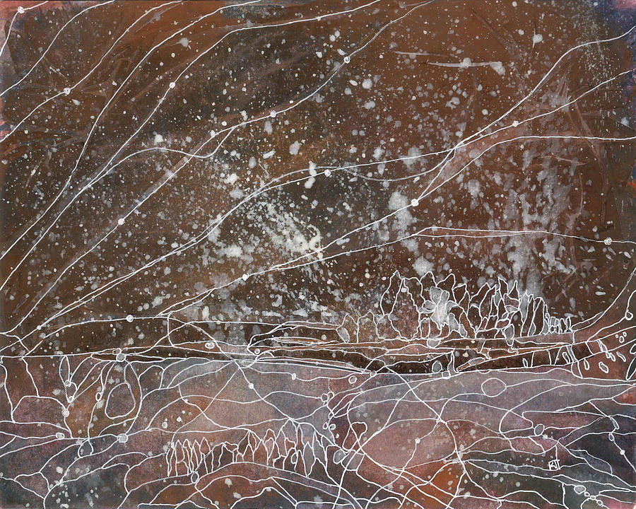 Forest Painting - Night Forest 2 by Katie Ree Forest Painting - Night Forest 2 by Katie Ree