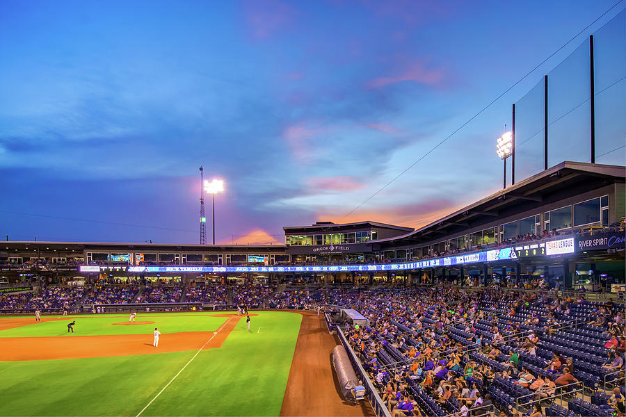 Night Game - Tulsa Drillers Baseball - OneOk Field Photograph by Gregory Ballos