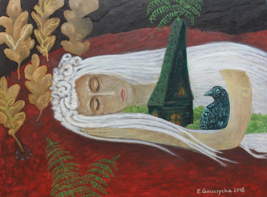Night guest Painting by Elzbieta Goszczycka