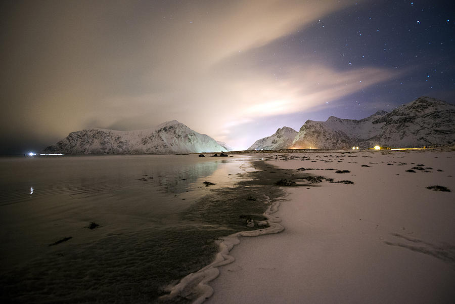 Night in Flakstad Beach, Lofoten, Nordland 2 Photograph by Dubi Roman