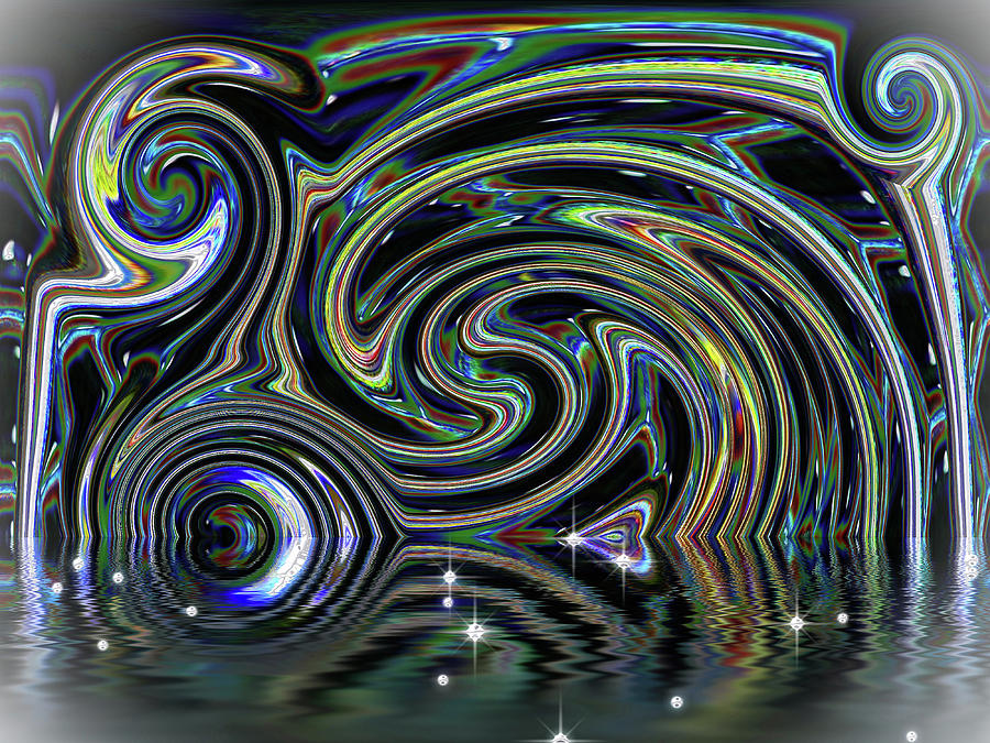 Abstract Digital Art - Night In Its Own Time by Wendy J St Christopher