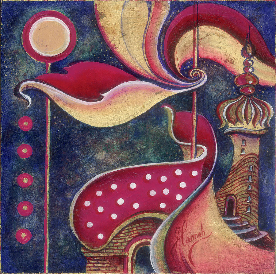 Night Painting - Night in the City of Gods by Anna Ewa Miarczynska Night Painting - Night in the City of Gods by Anna Ewa Miarczynska