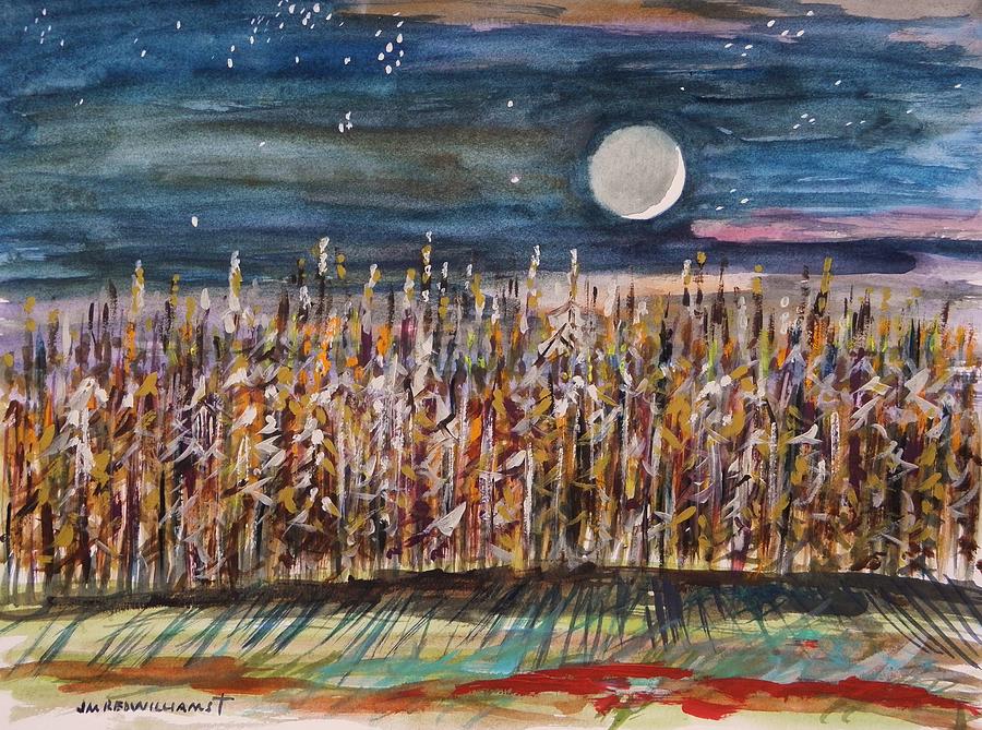 Impressionism Painting - Night in the Cornfield by John Williams
