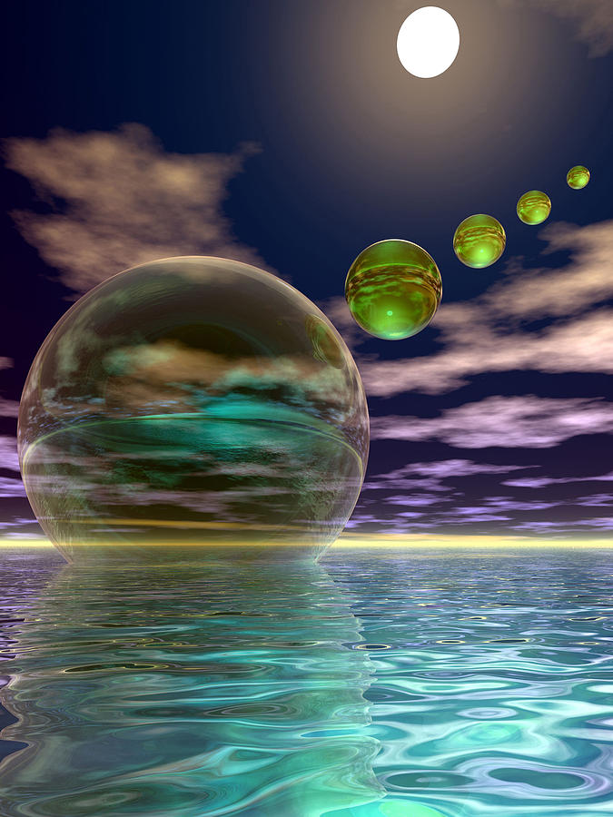 Night invasion of the spheres Digital Art by Patricia Fatta